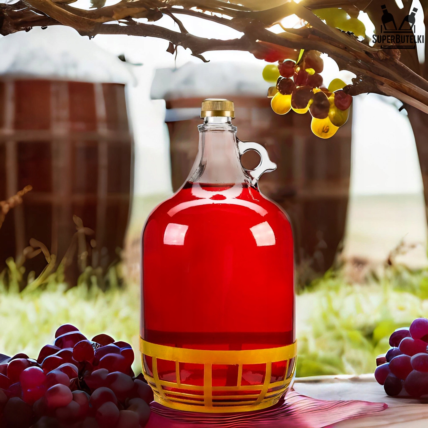 GĄSIOR 5l BALON DAMA BUTELKA NA WINO + ZAKRĘTKA Marka SuperButelki