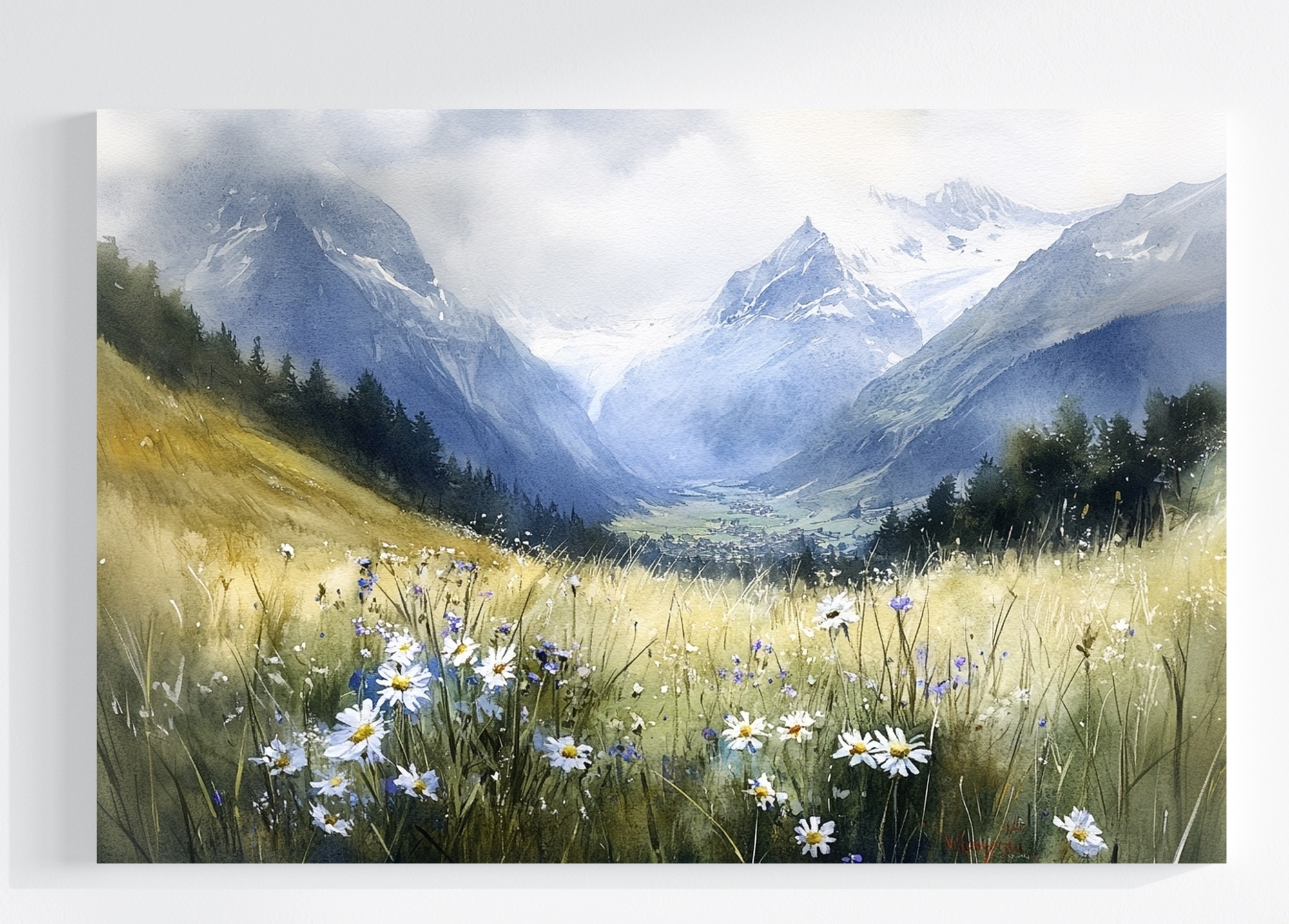 Obraz Na Plátně Canvas Krajina Švýcarsko Alpy Jungfrau Údolí Louka 120x80