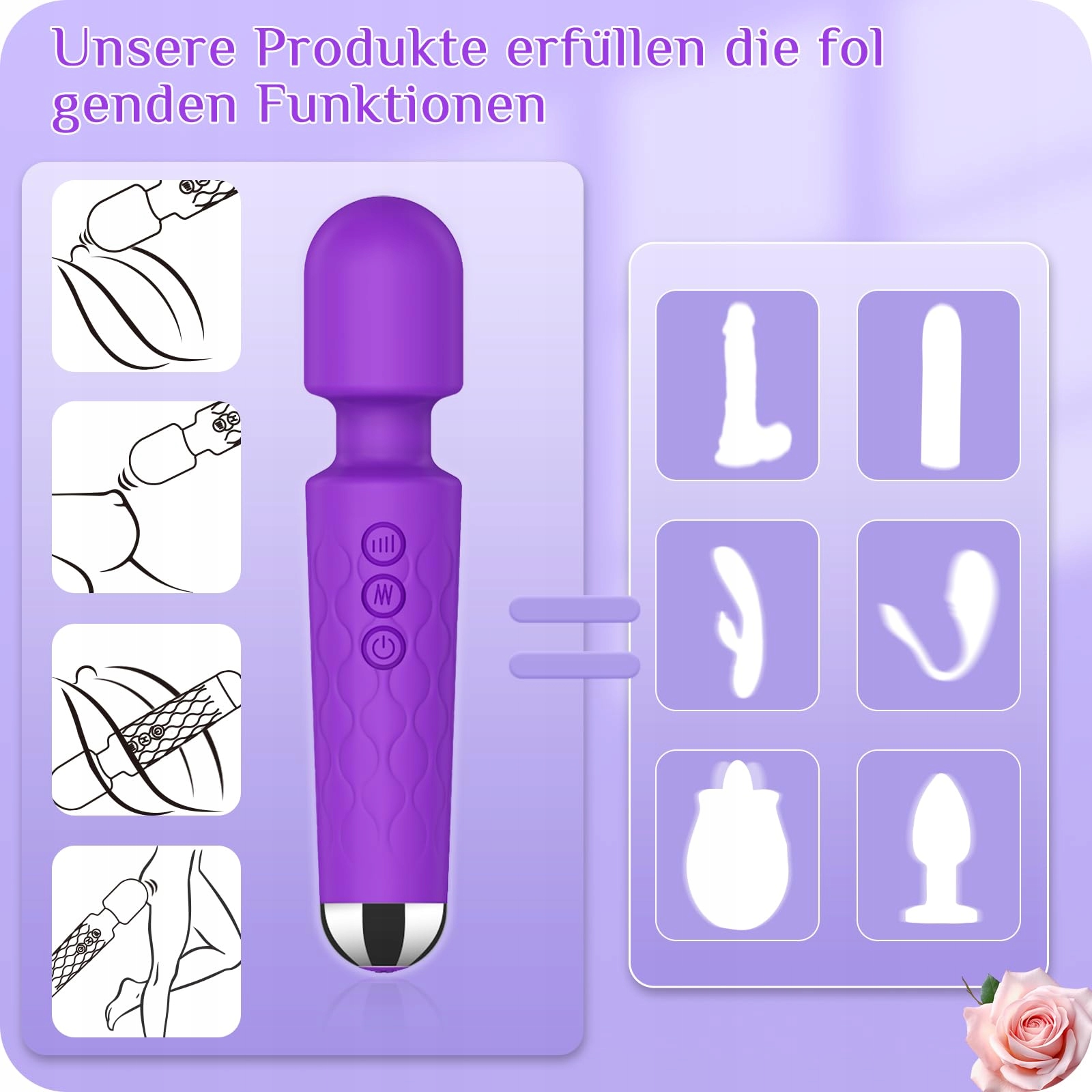 DILDO VIBRATOR Dla Kobiet 8 Intensywności 20 Częstotliwości — miniatura 6