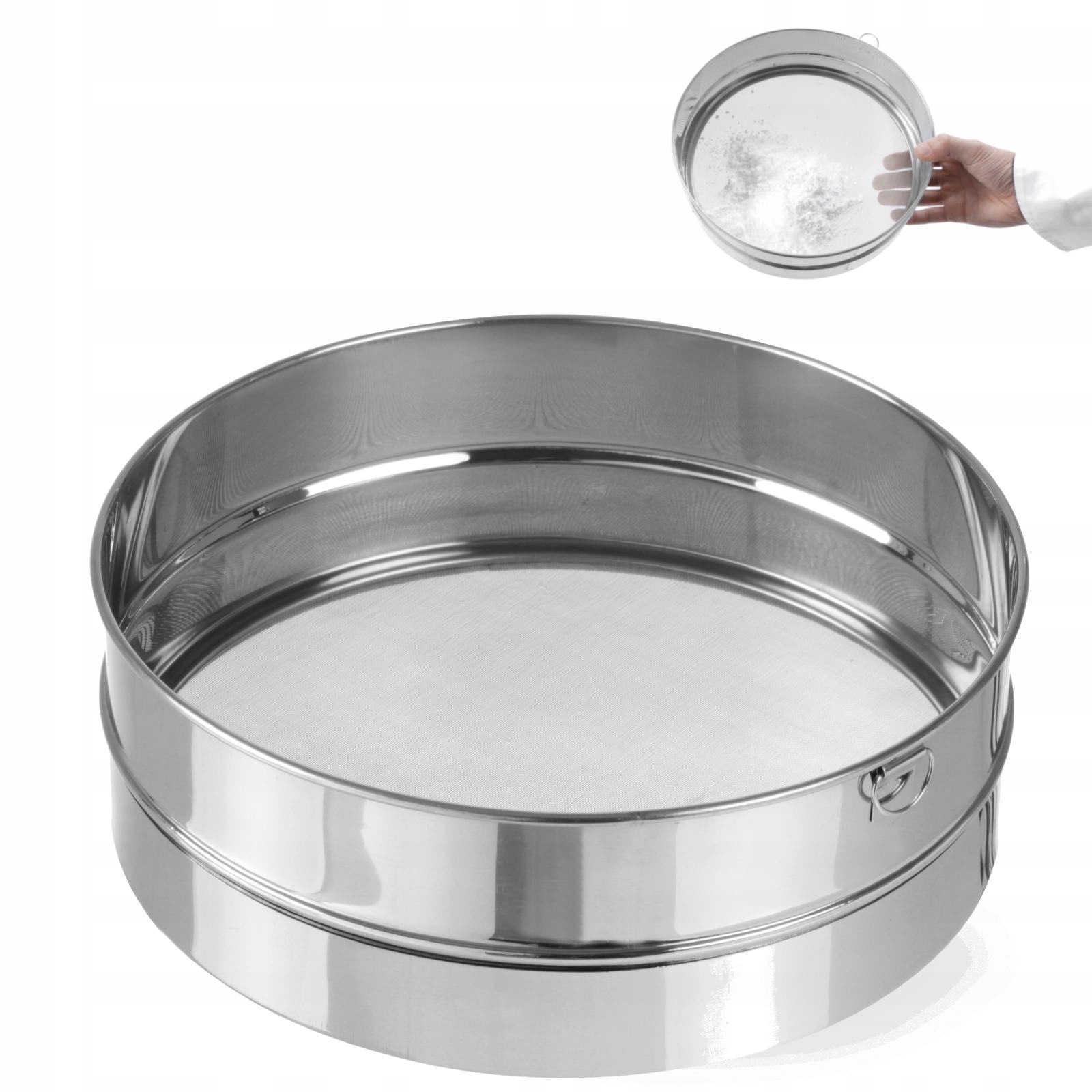 Husté cukrářské síto na prosévání moučkového cukru, průměr 247 mm, ocelové