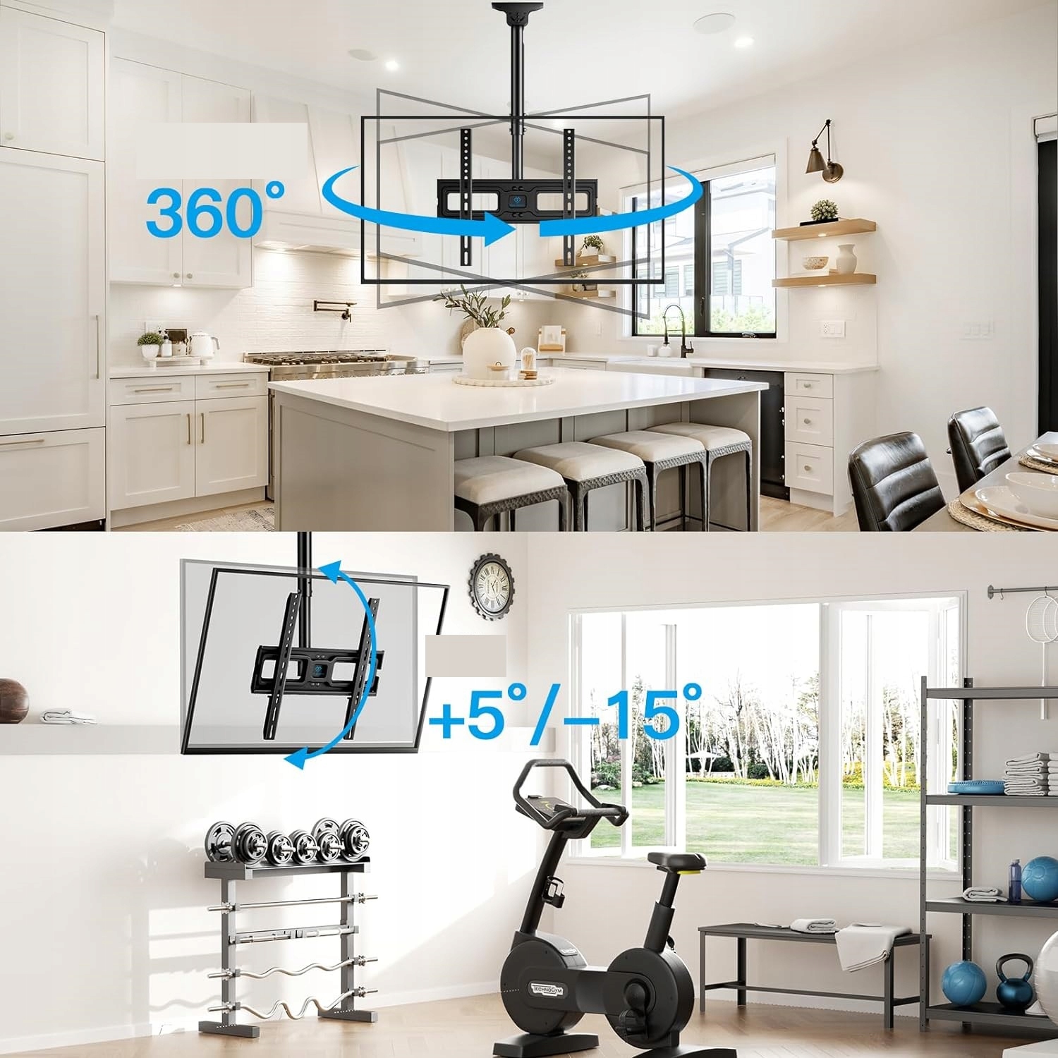 UCHWYT NA TELEWIZOR SUFITOWY WISZĄCY PERLESMITH PSCM2 26-65 CALI 45KG Kod producenta 723492374
