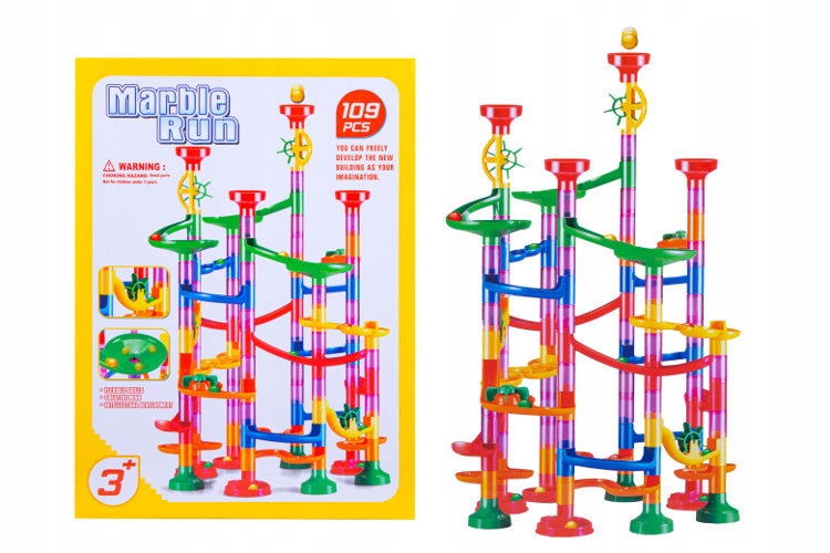 

Duży tor kulkowy wyścig kulek Marble Run 109 ele.