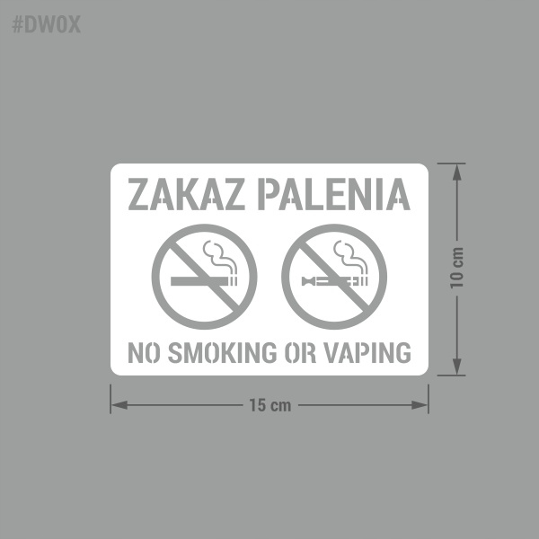 Zakaz Palenia Tytoniu - naklejka 10x15 EAN (GTIN) 5904996052720