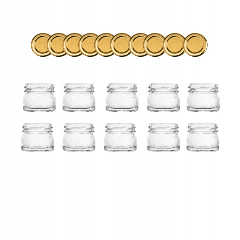 120 ks Sklenice 30 ml na Medové Koření Zavařeniny zlaté víčko