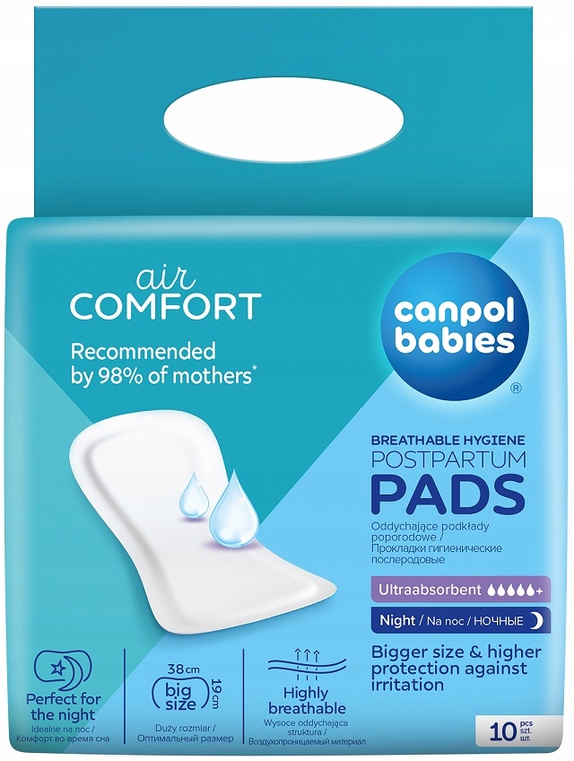 CANPOL CHŁONNE PODKŁADY POPORODOWE NA NOC 10SZT Marka Canpol babies