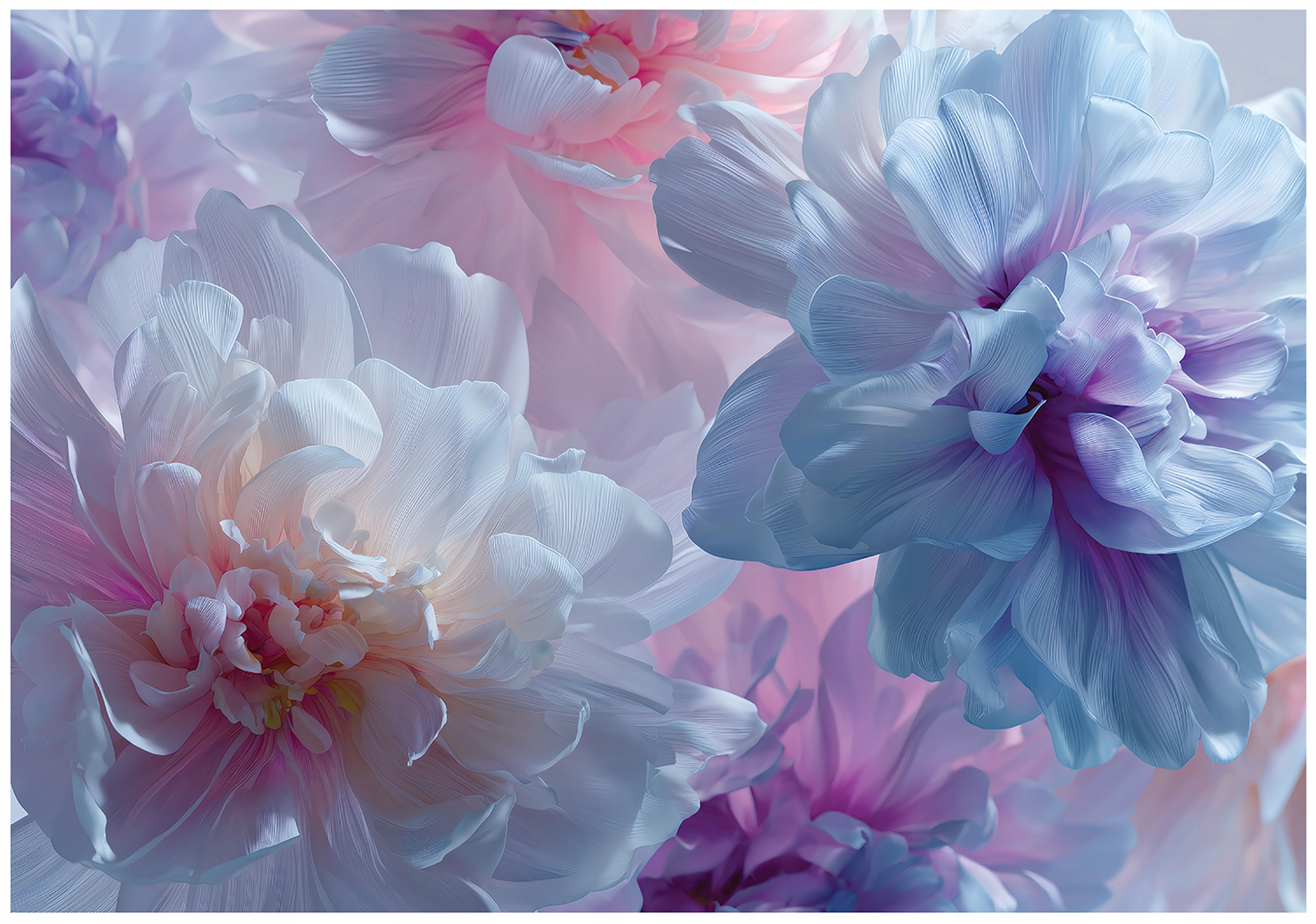 Fototapeta Modrá Kvety Pivonky Tapeta Do Predsiene Kancelárie 350x250