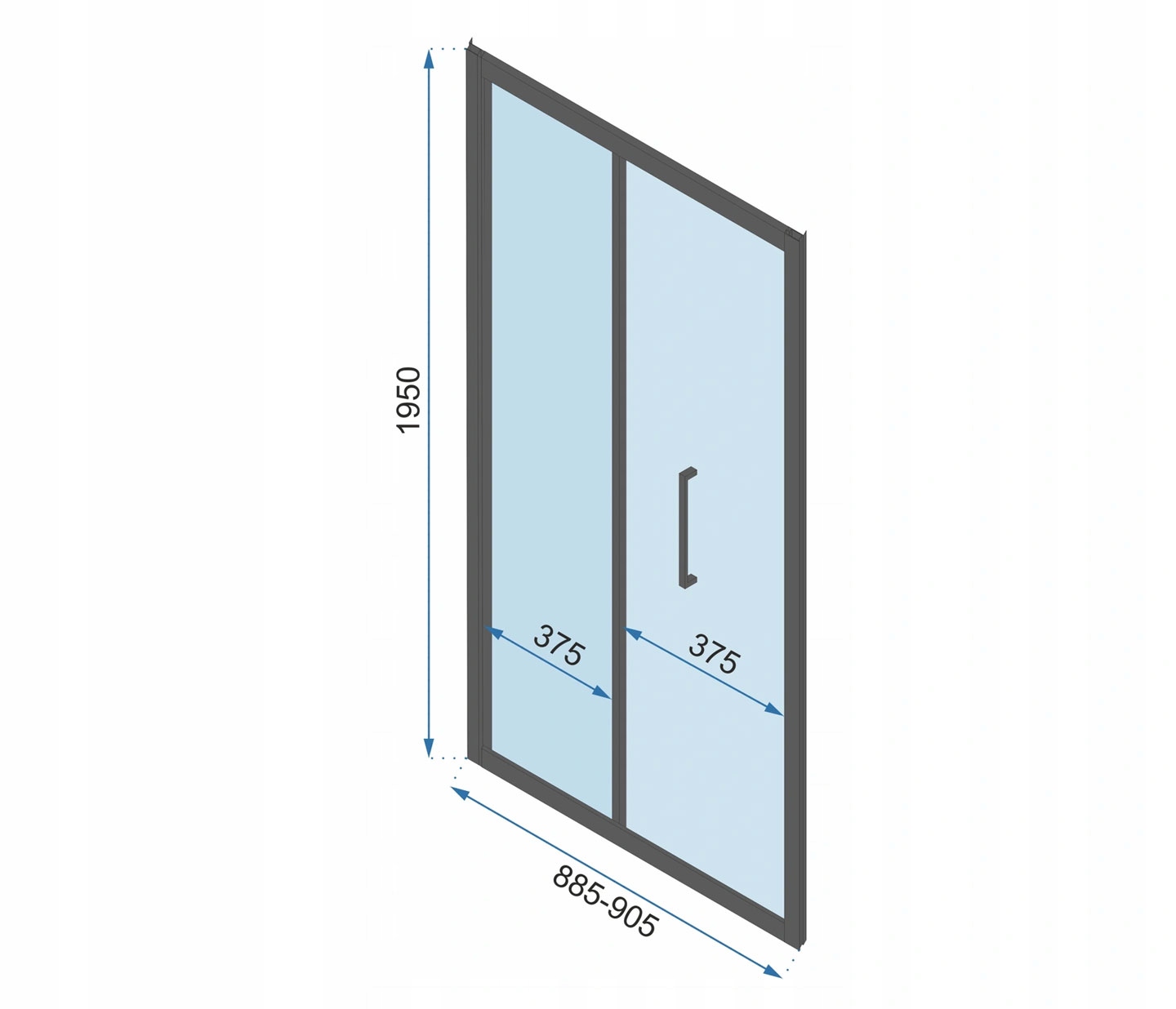 Sprchové dveře skládací Rapid FOLD 90 BLACK Tloušťka skla 6 mm