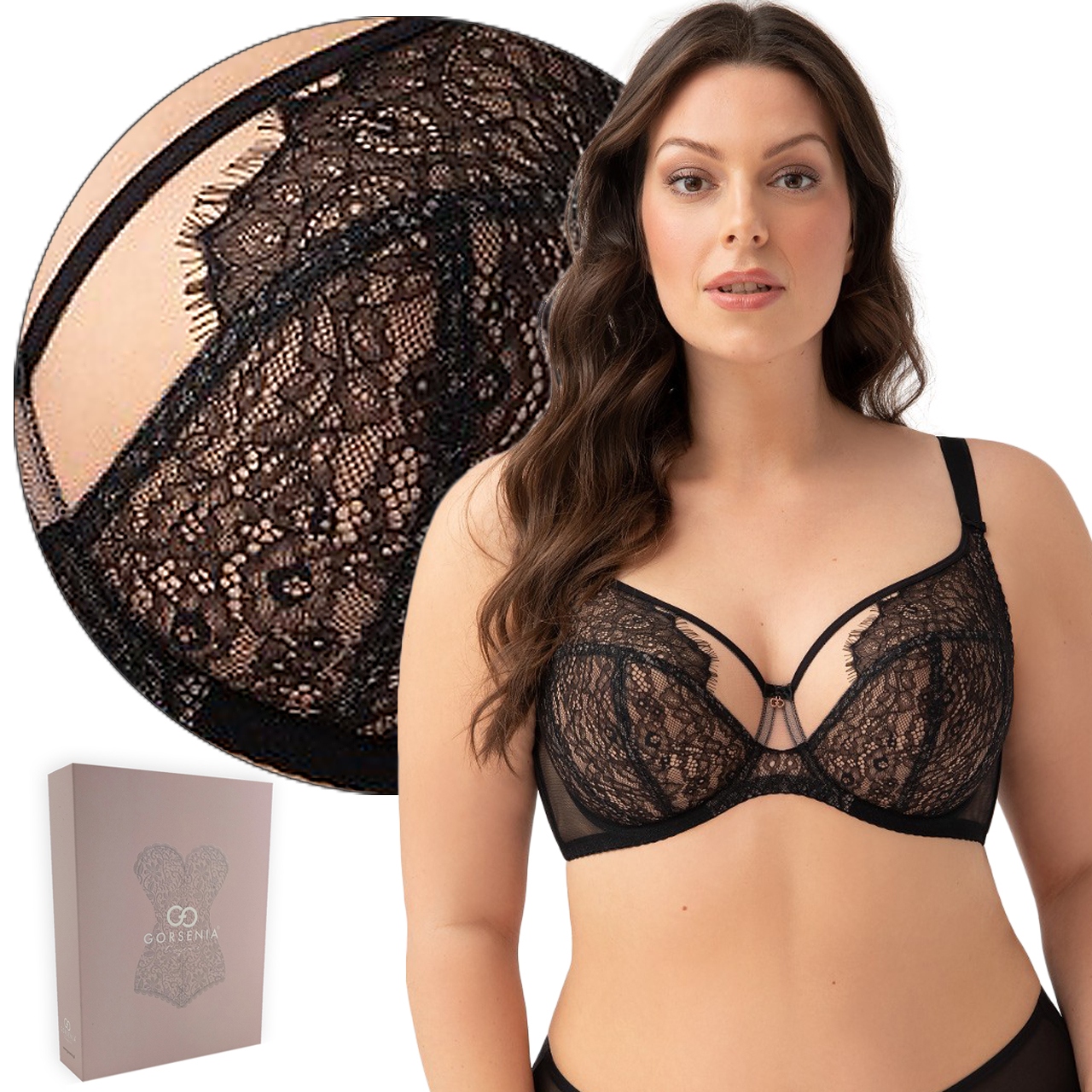 

Biustonosz miękki Gorsenia K752 Therese black 105F