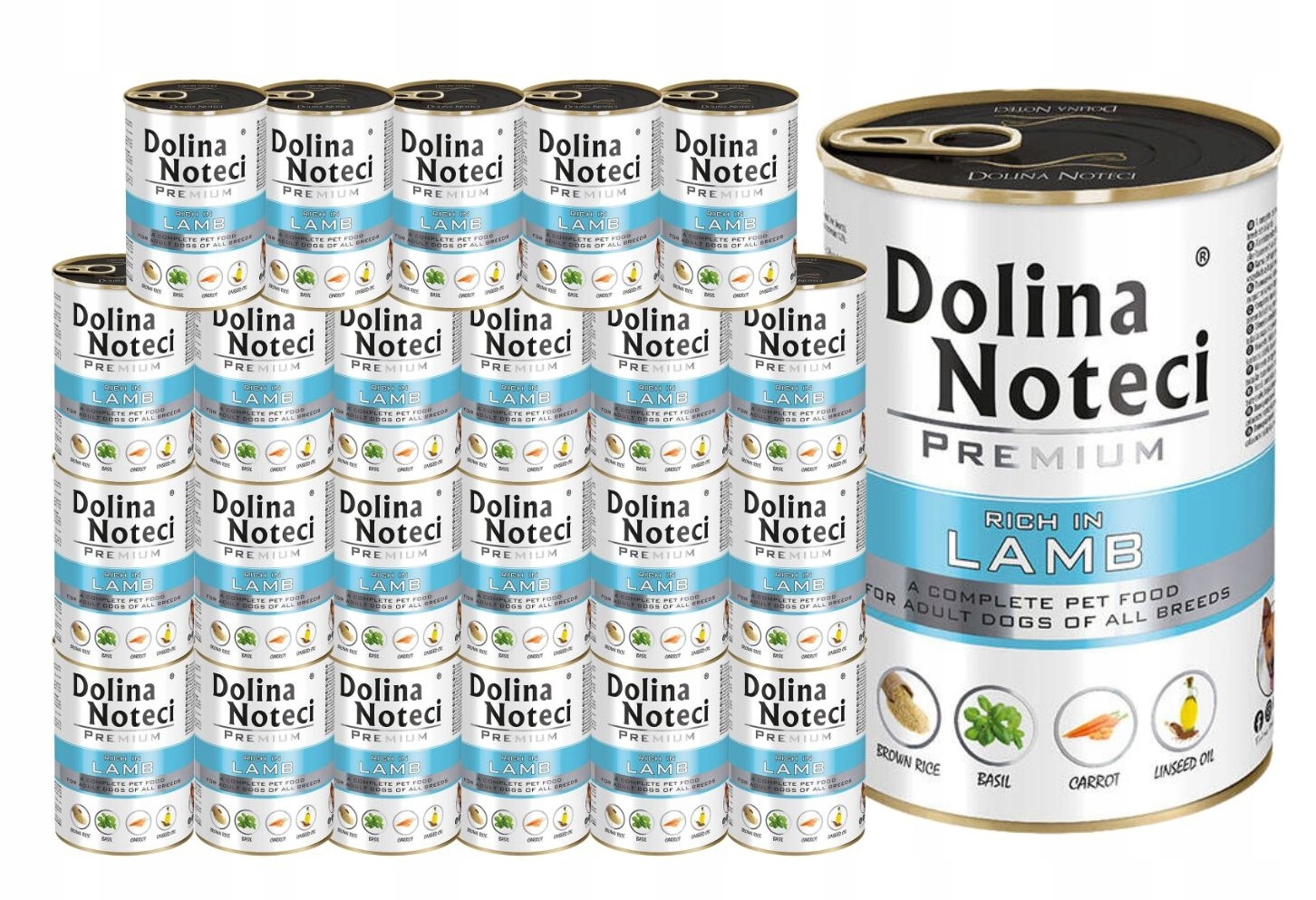 Levně Vlhké krmivo pro psy Dolina Noteci Premium bohaté na jehněčí 24x400 g