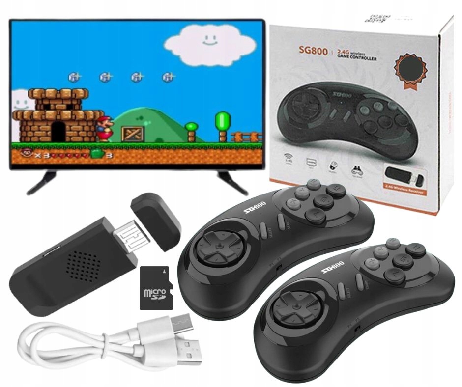 Bezprzewodowa Gra Telewizyjna Retro Tv Konsola Hdmi 5000+ Gier Lata 90