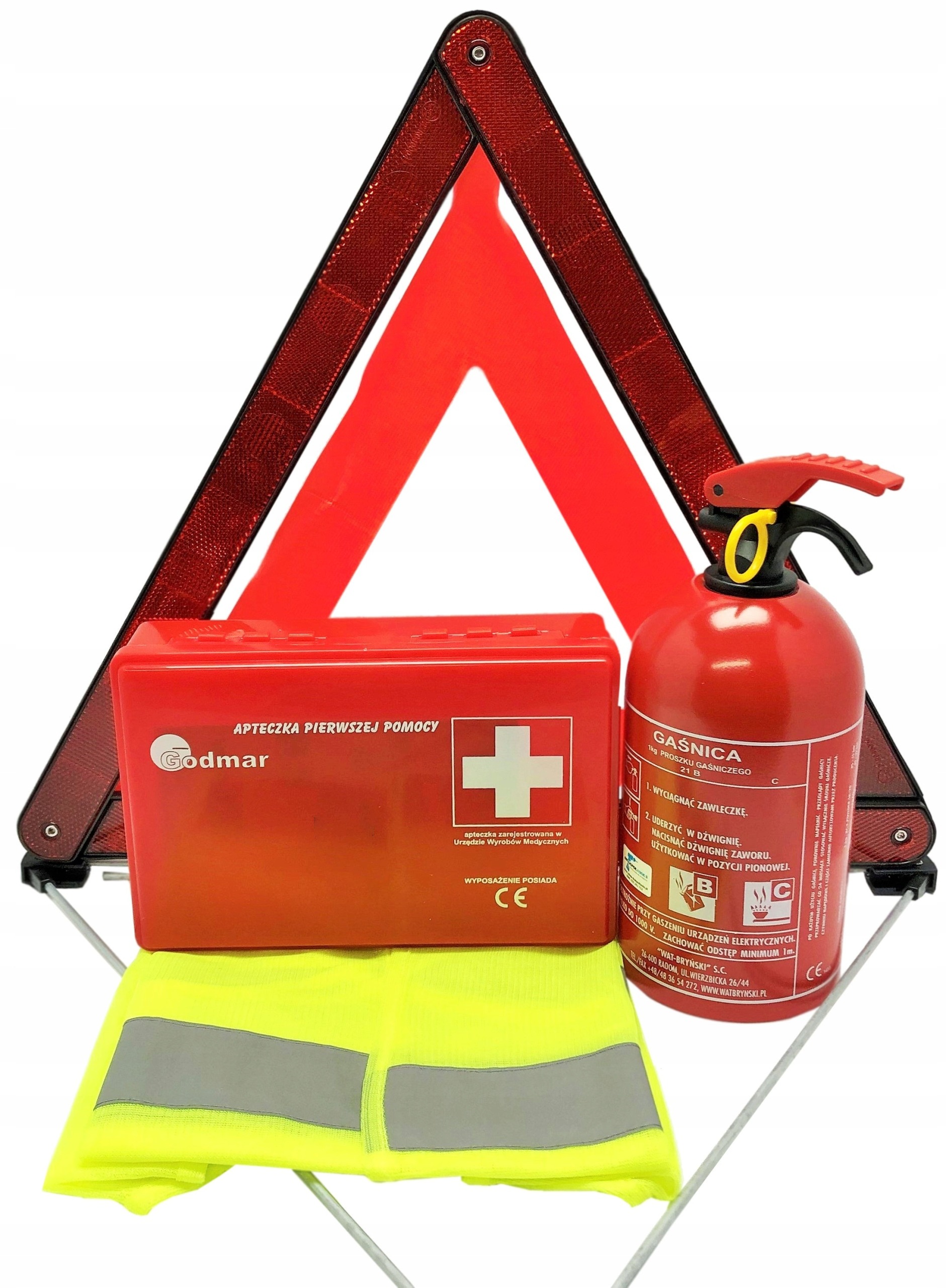 

Zestaw Gaśnica Trójkąt Kamizelka Apteczka