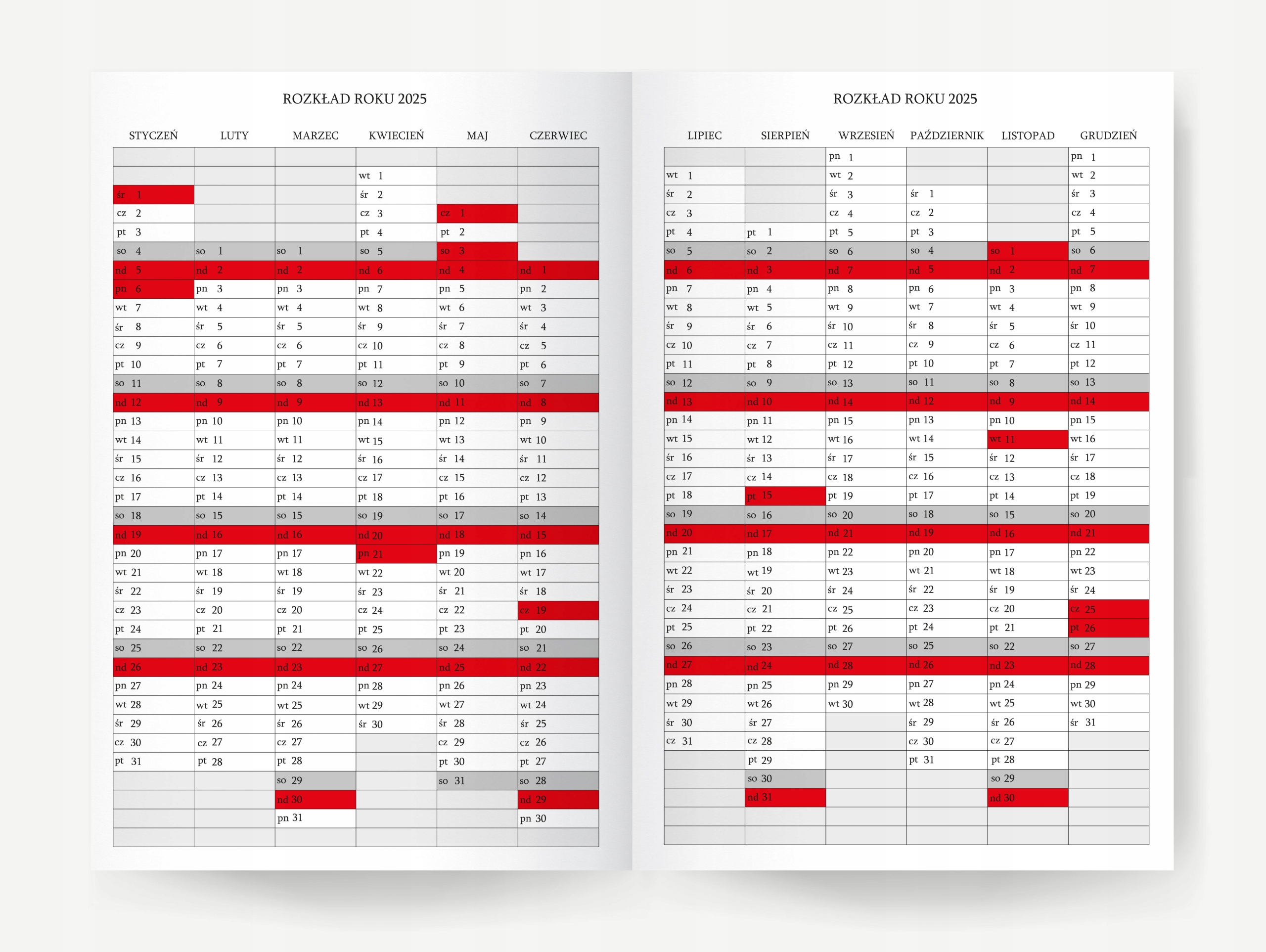 KALENDARZ TERMINARZ 18-miesięczny PRZEŁOMOWY Z NOTESEM 2024 2025 2026 r. Rozmiar B5