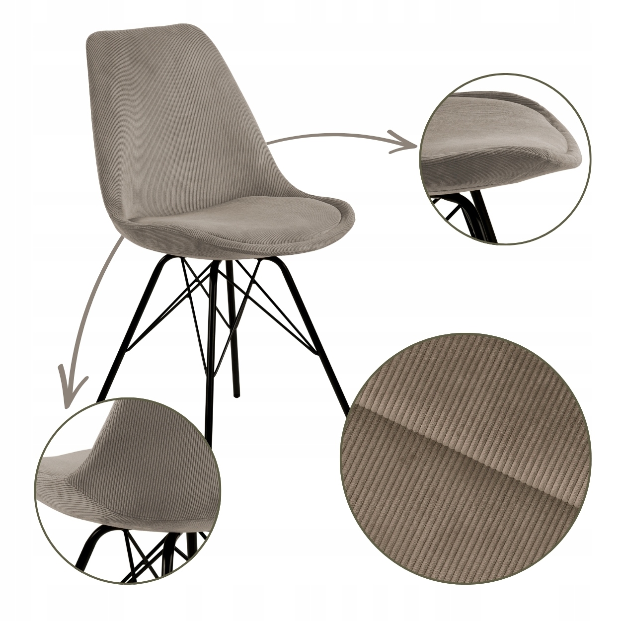 Béžová Jedálenská Stolička do kuchyne, pohodlná, s čalúneným operadlom