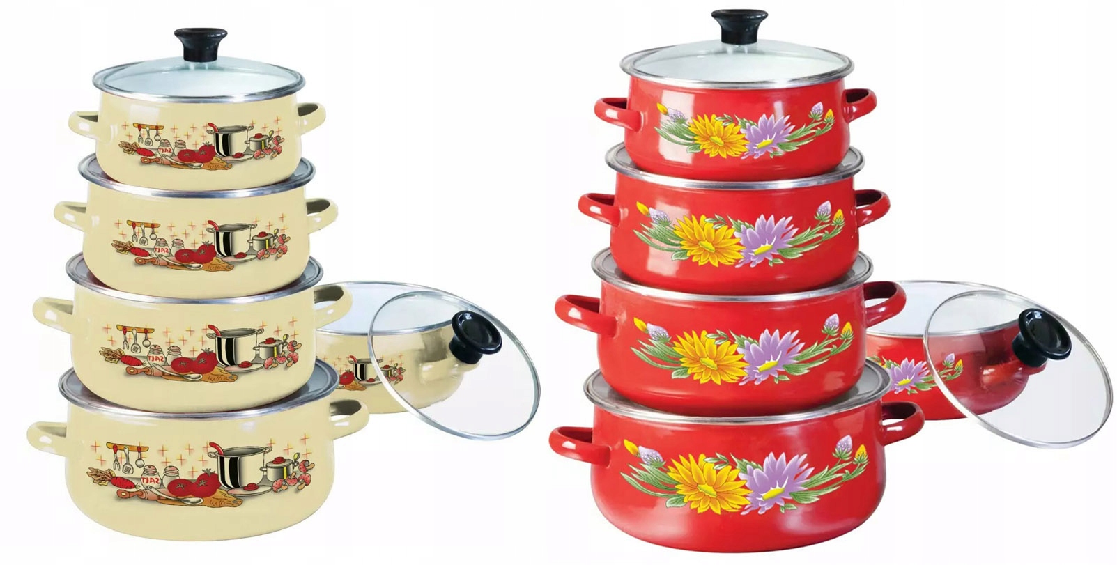 Garnki emaliowane garnek Zestaw emaliowany garnkow