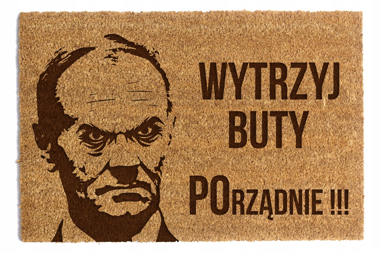 Stěrač Na Dveře 60 x 90 cm "Otřete si boty pořádně" Kokos