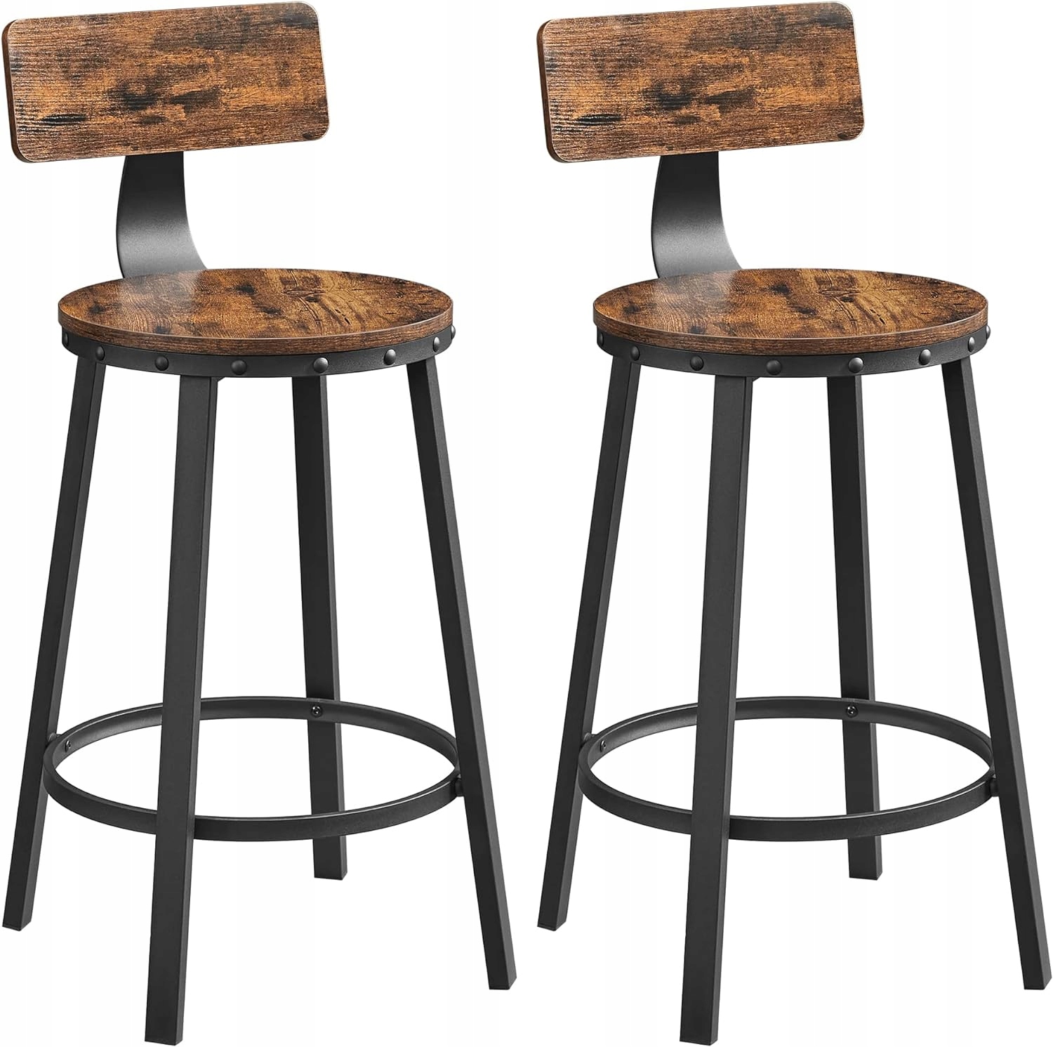Stolička Songmics čierna, retro drevo, odtiene hnedej 97,2 cm A35