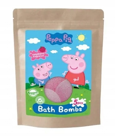 Peppa Pig kule musujące 5x50g malina