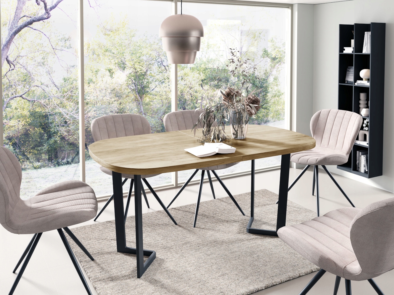 Stół duży owalny metalowe nogi loftowy 160-260cm Kod producenta 1737