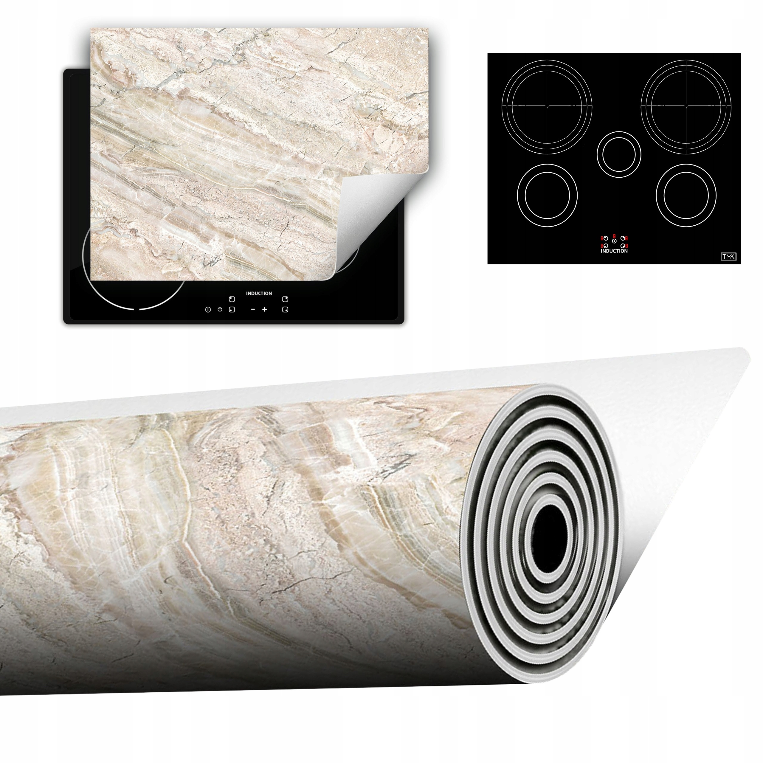 Vinylová Podložka Do Kuchyně Více Místa 70x52 béžová mramor