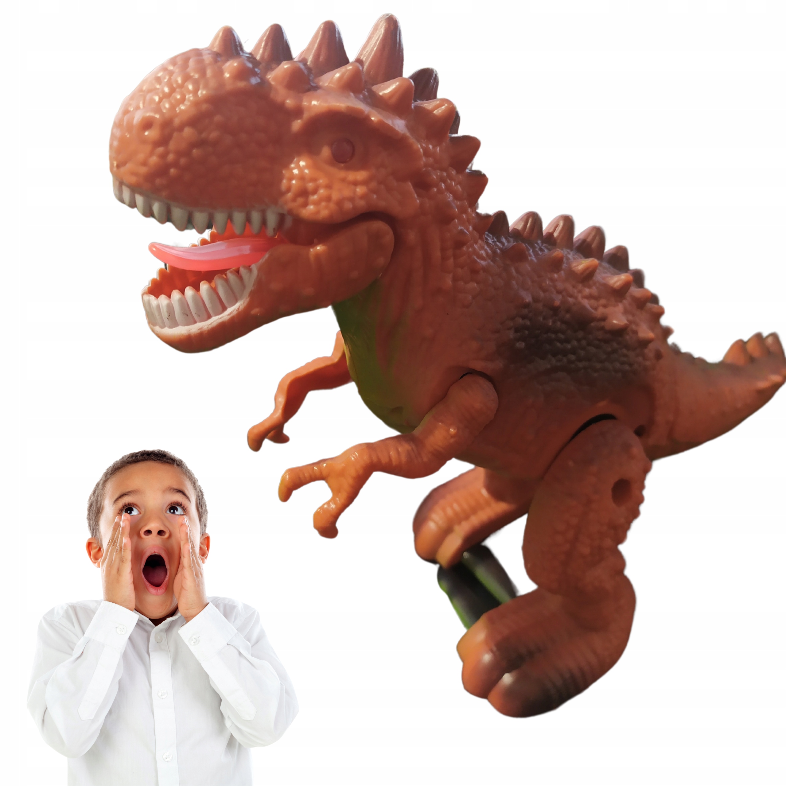 MEGA DINOZAUR ZWIERZĄTKO CHODZI GRA ŚWIECI INTERAKTYWNY ZABAWKA DZIECKO Materiał plastik