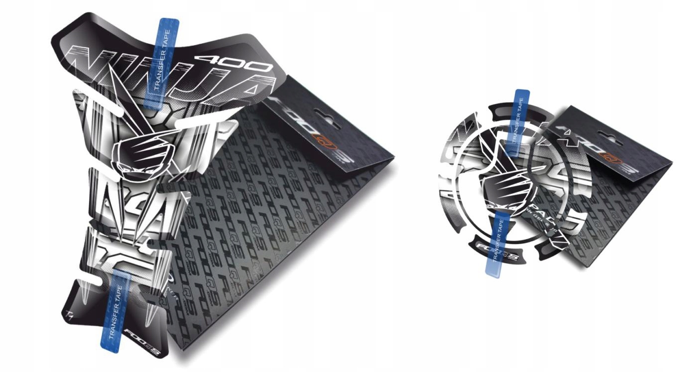 Tank-pad Cap-pad od společnosti Fooqs Kawasaki Ninja 400 Bílý