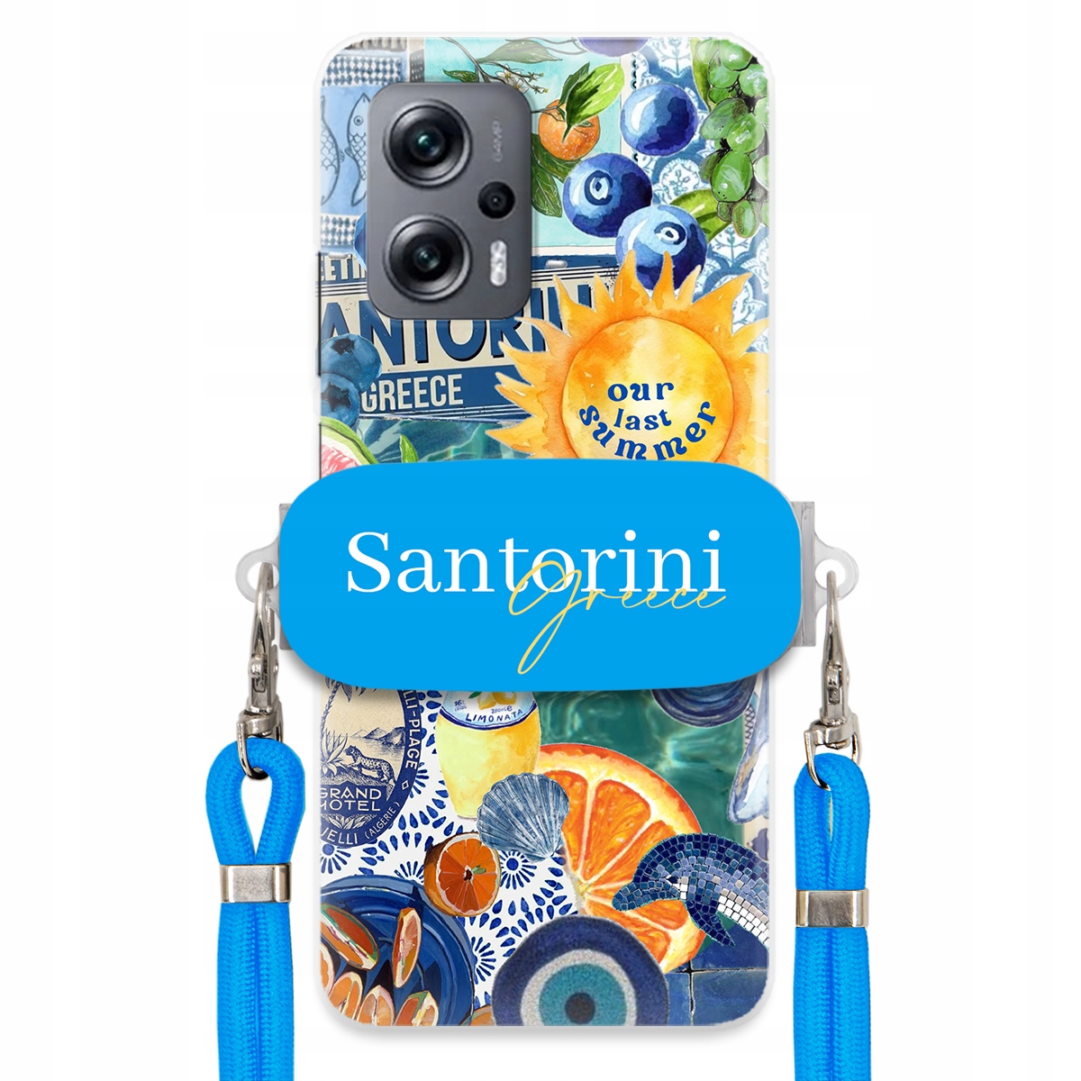 Puzdro pre Xiaomi Poco X4 Gt Modrá Crossbody šnúra držiak Santorini Sea