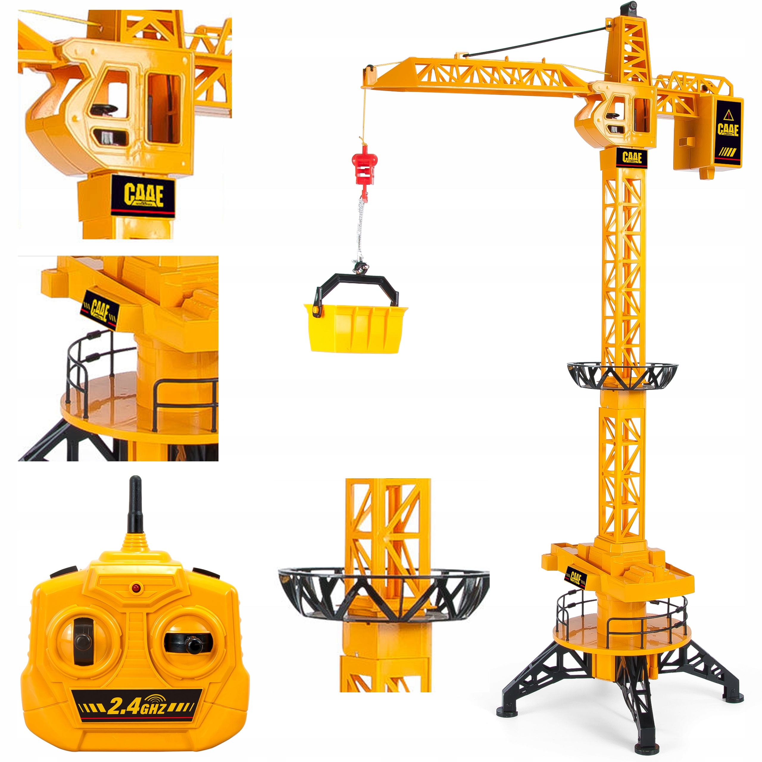 DŹWIG ŻURAW BUDOWLANY OBROTOWY RC STEROWANY NA PILOT BUDOWA XXL MATADI