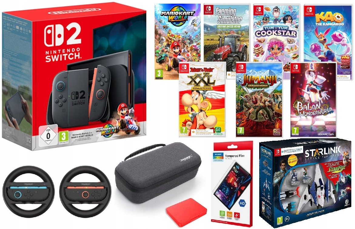 Zestaw Nintendo Switch 2 256GB Z Mario Kart Akcesoria Zestaw Gier