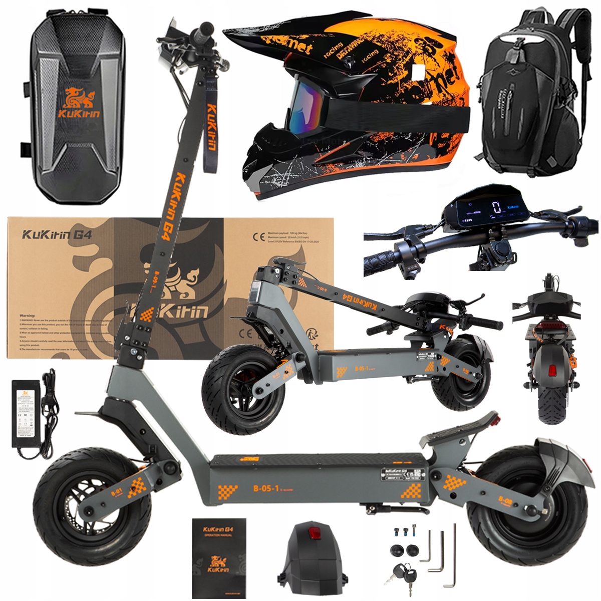 KuKirin G4 Skládací elektrická vozidla 2000W 70KM/H 60V 20Ah 75km Dárek