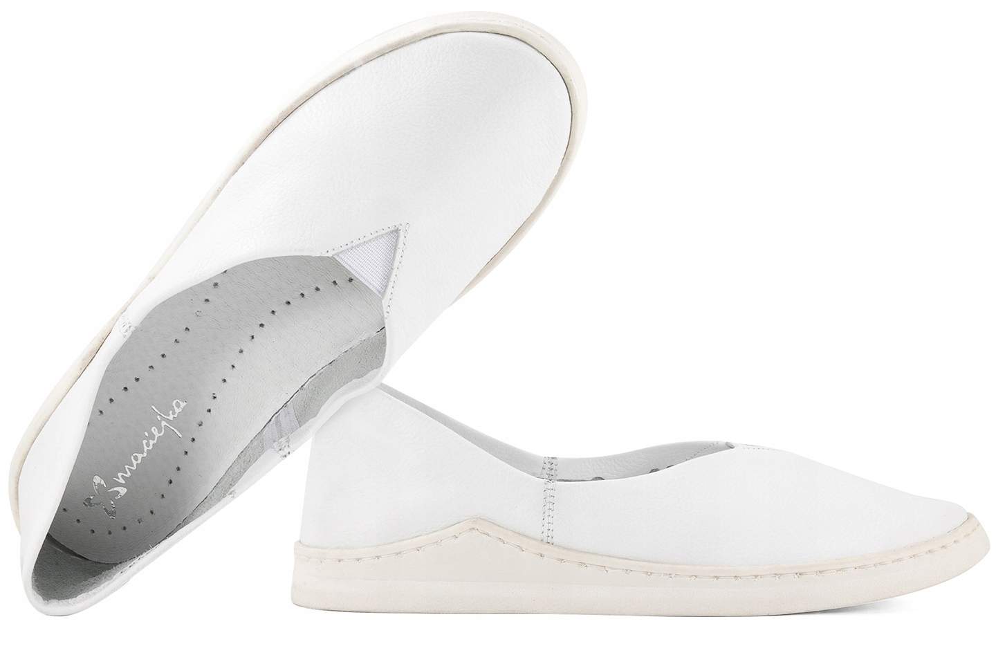 Maciejka 04078-11 Polobotky Balerínky Mokasíny bílé