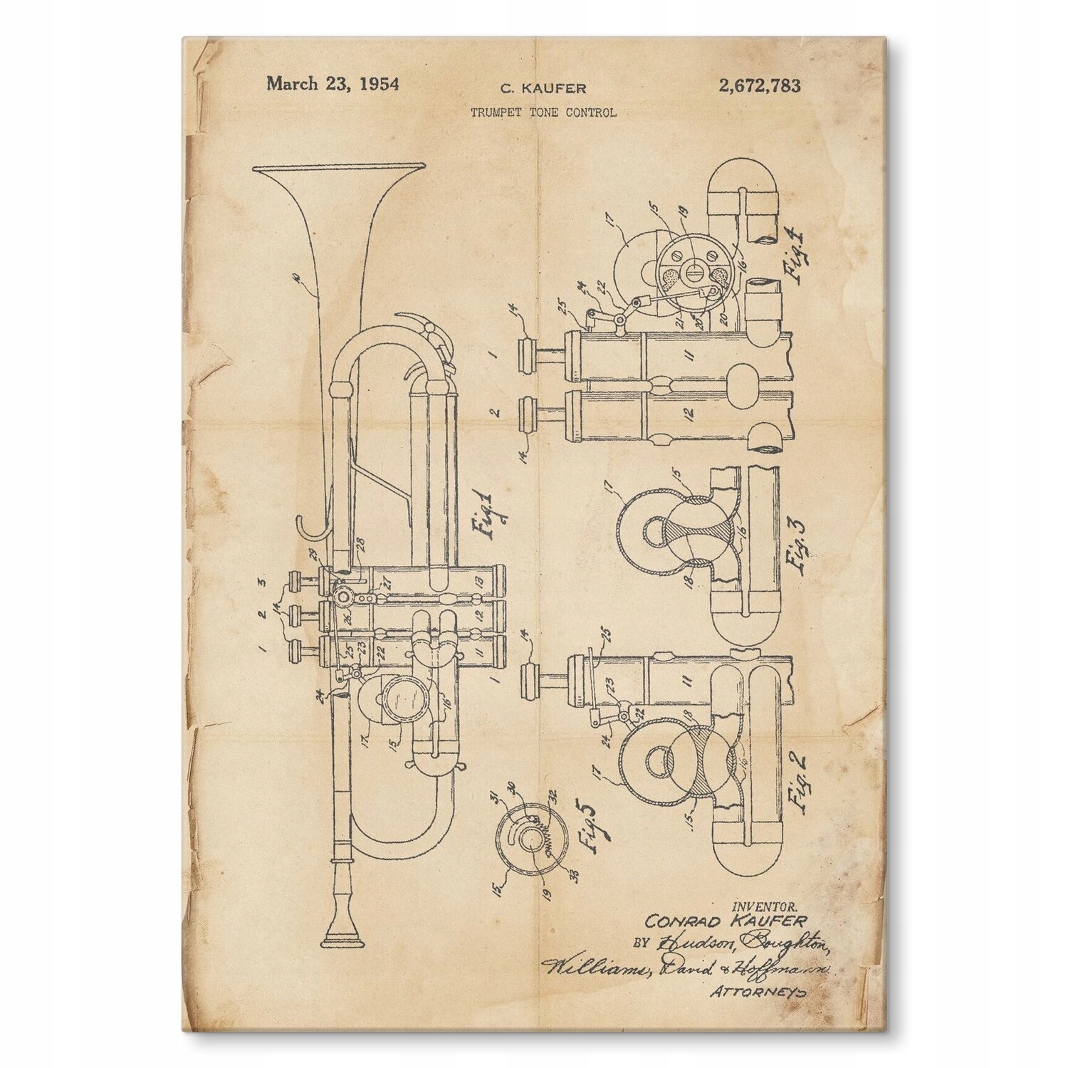 Kovový plakát Trumpet Musician Retro Šidítko Plech 42 x 59,4 cm Dárek