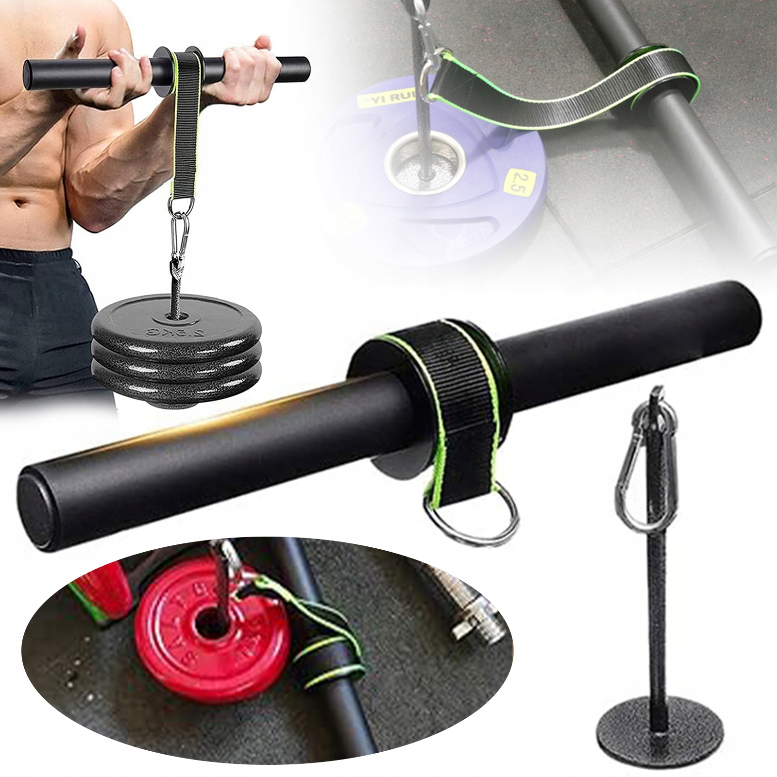 Wrist Roller Drążek Treningowy Z Wymiennym Obciążeniem Na Nadgarstki