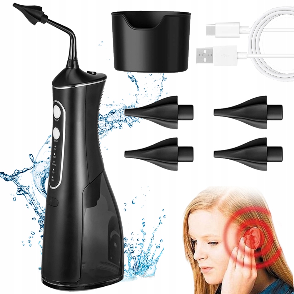 Elektryczny Czyścik Do Uszu System 360° Tryb Diy Zbiornik 300ML Wodoodporny