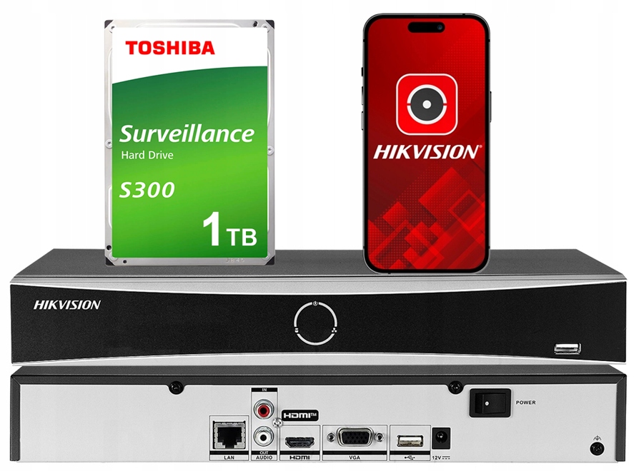 Ip rekordér 16 kanálů HikVision Ip až 12 MPx DS-7616NXI-K1(D) 1TB disk