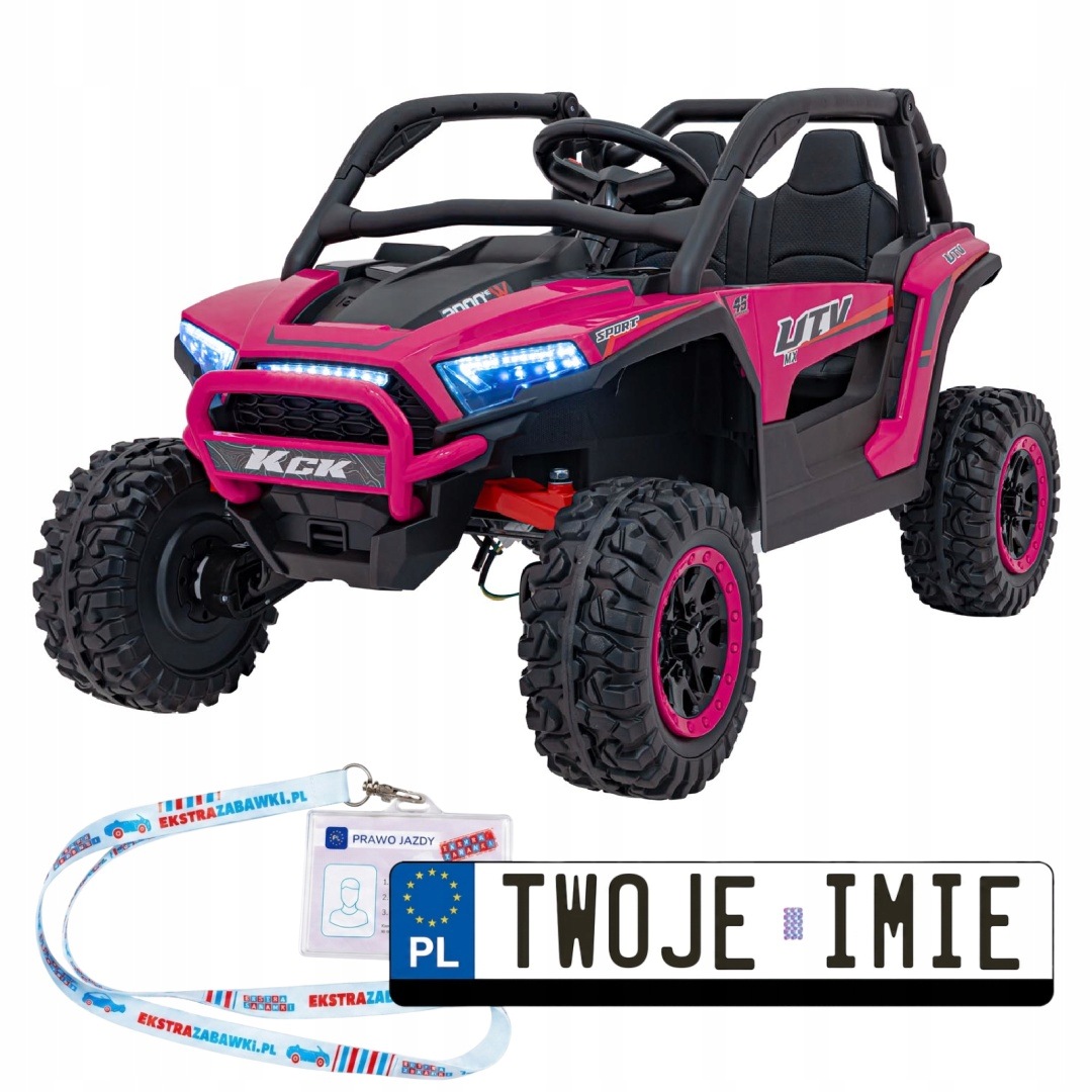 Auto Pojazd Na Akumulator 24V Buggy 4x4 Kck 4x70W MP3 Led Skóra Pilot Eva