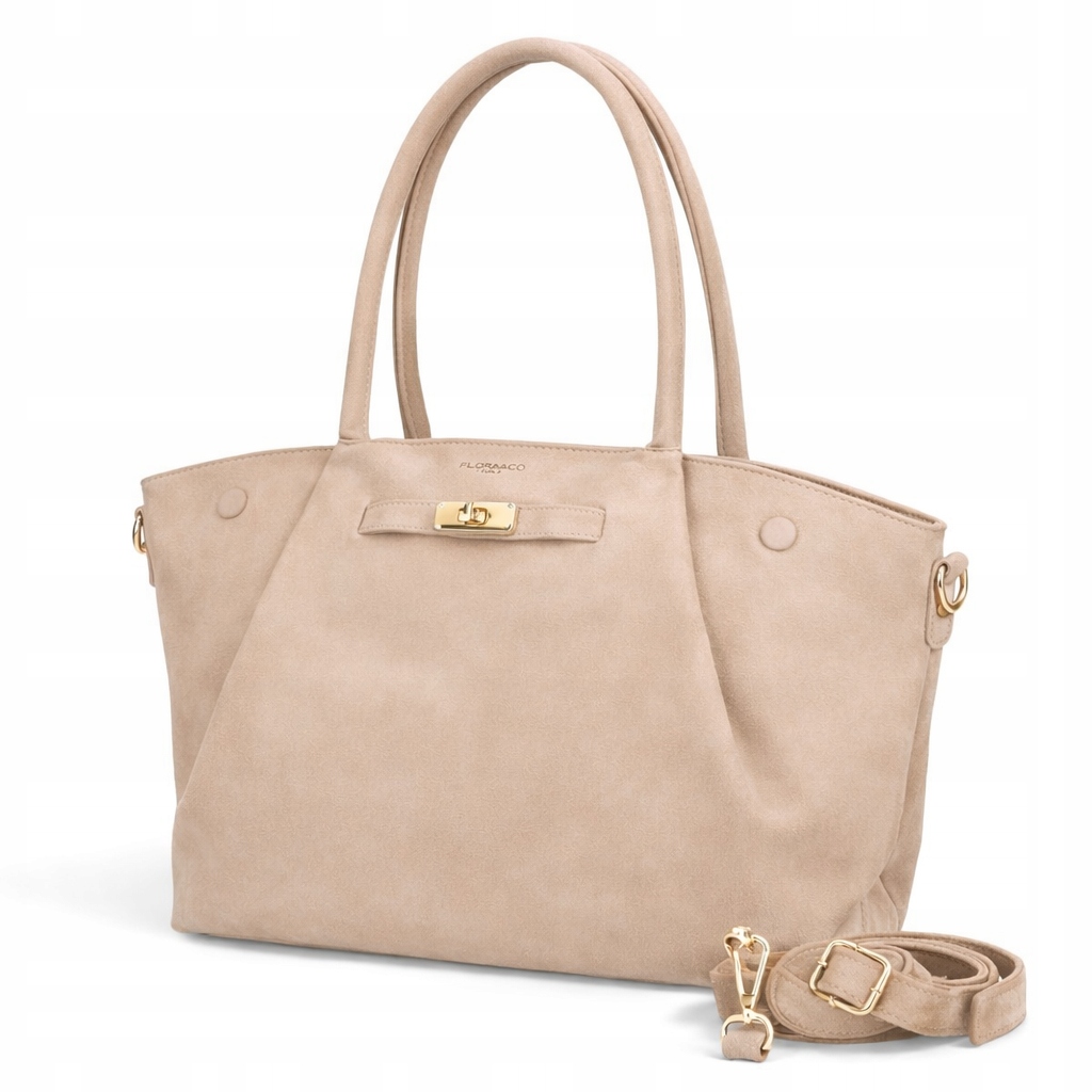 Velká dámská kabelka Flora&co Béžová A4 Shopper Elegantní Eko semiš