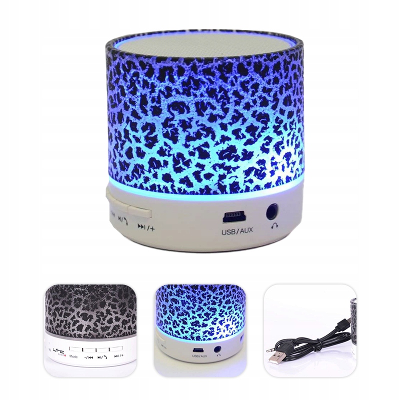 

Podświetlana lampka Głośnik Bluetooth Usb micro Sd
