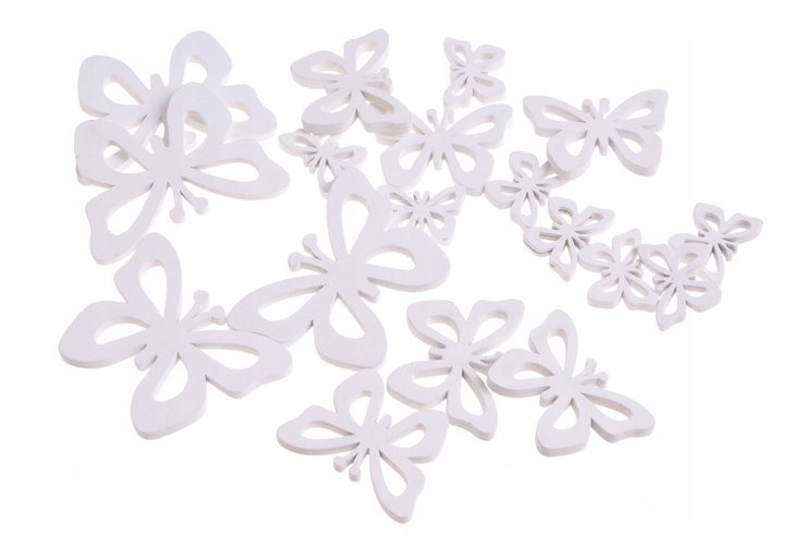 Drewniane wykrawanki - koniki na biegunach białe mix - 2,5cm - 7cm,  18szt    129CAN7827W — 8