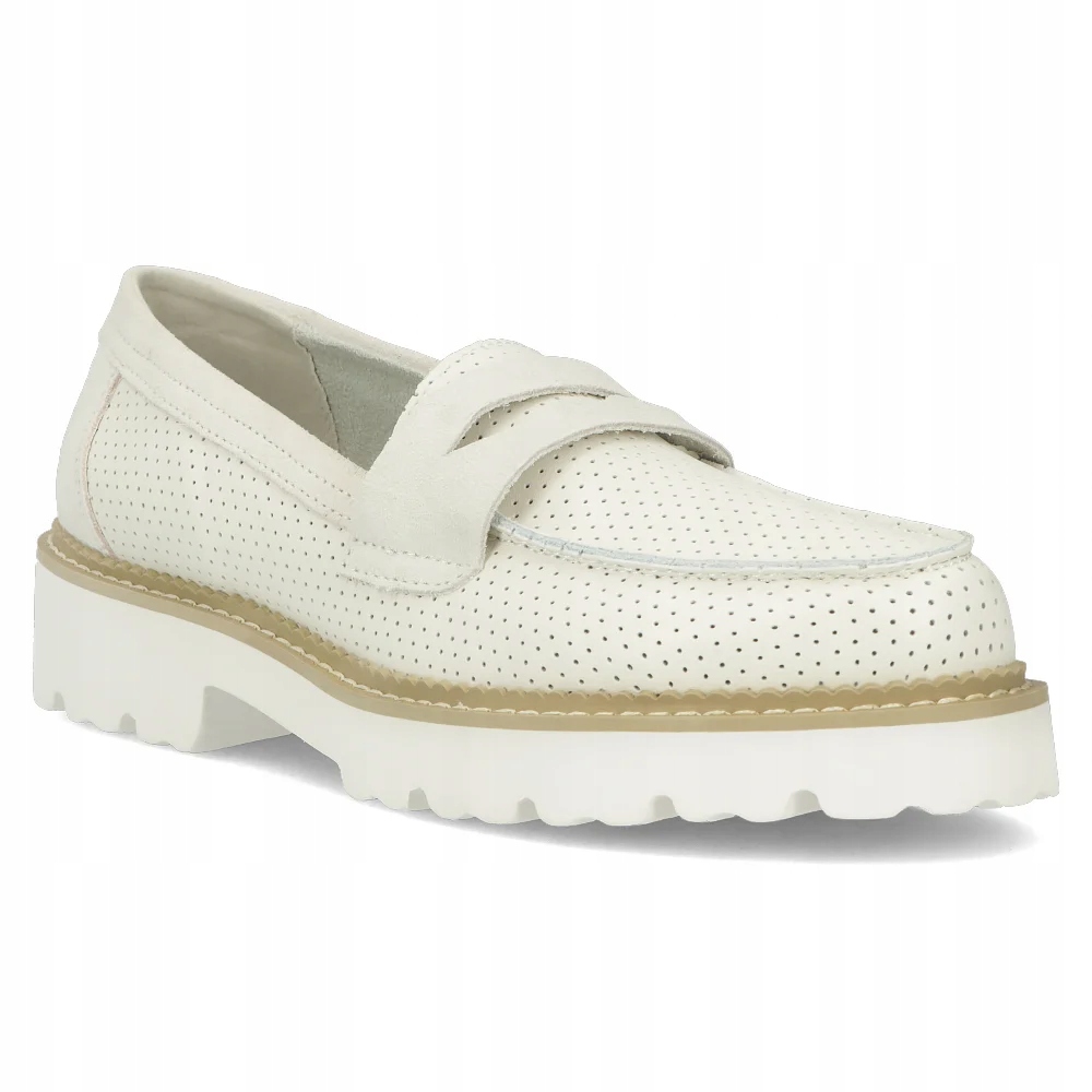 Buty damskie półbuty na platformie skórzane wsuwane lekkie Filippo r.36