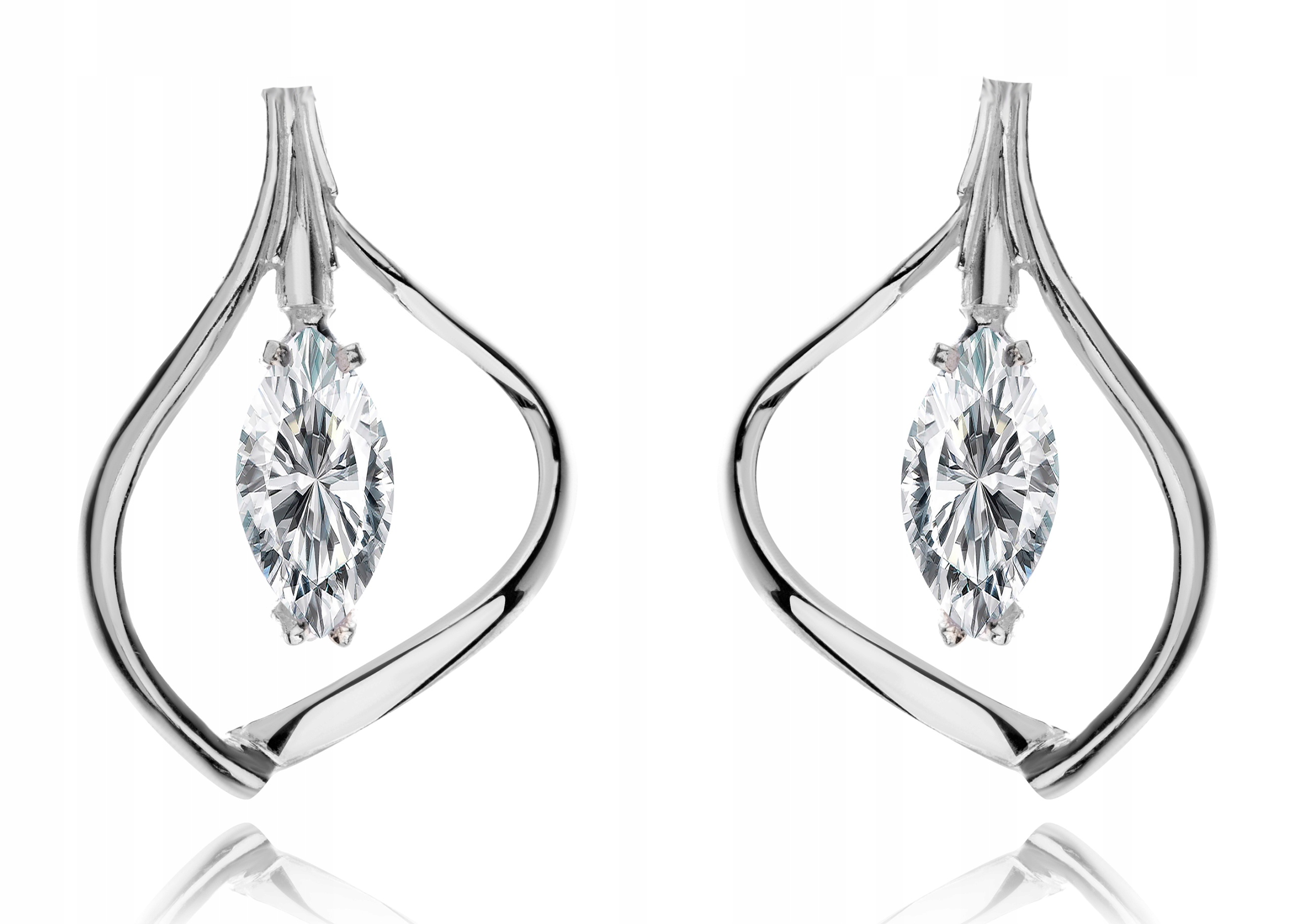 

Piękne Srebrne Klipsy Z Cyrkoniami Srebro 925!