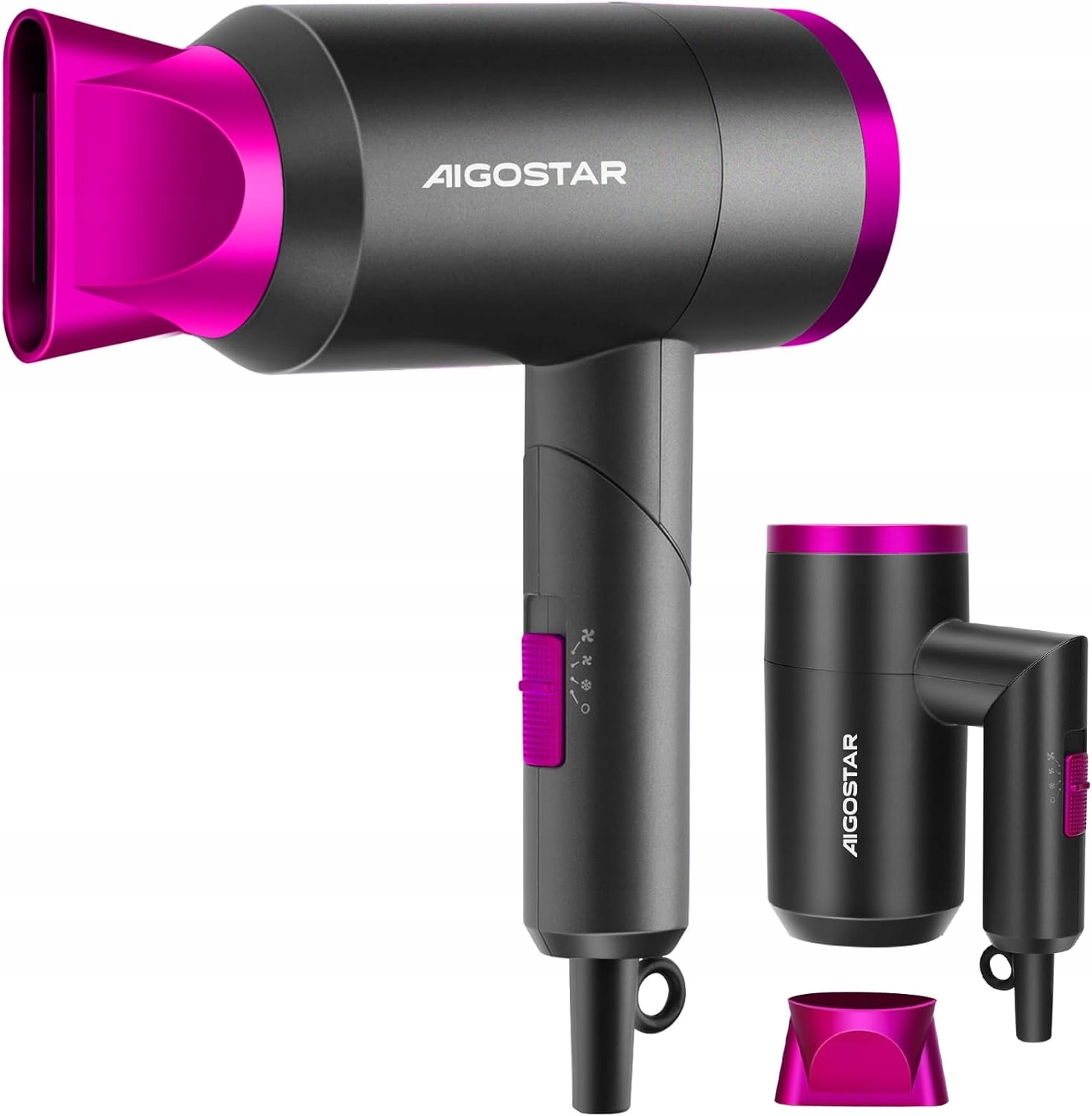 Aigostar Vysoušeč vlasů, 1800 W, zabírá málo místa: skládací rukojeť