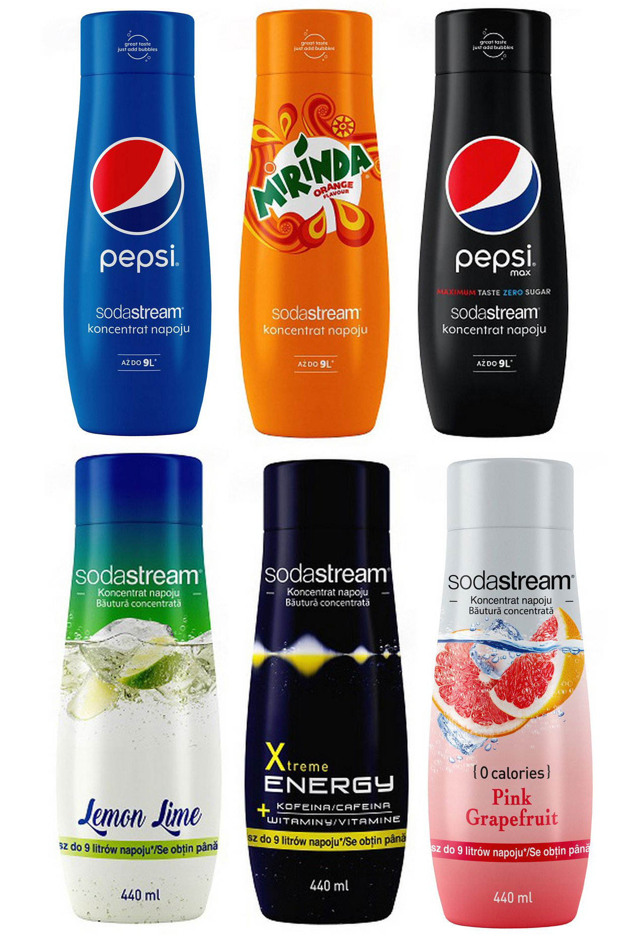 SodaStream koncentrat x6 ZESTAW syropów do wody