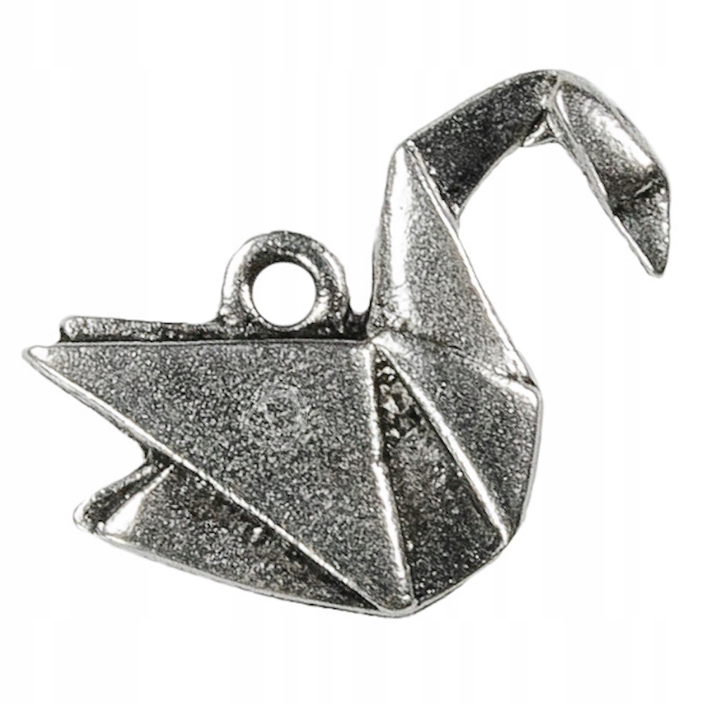 Zawieszka origami Łabędź 16x18mm platyna 1szt