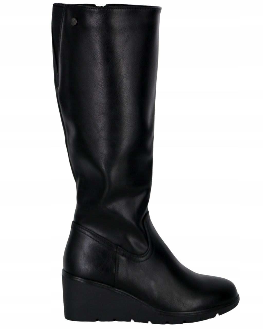 Kozačky Na Klínku 6 cm Platformy Eko Kůže Dámské Boty Pohodlné 38