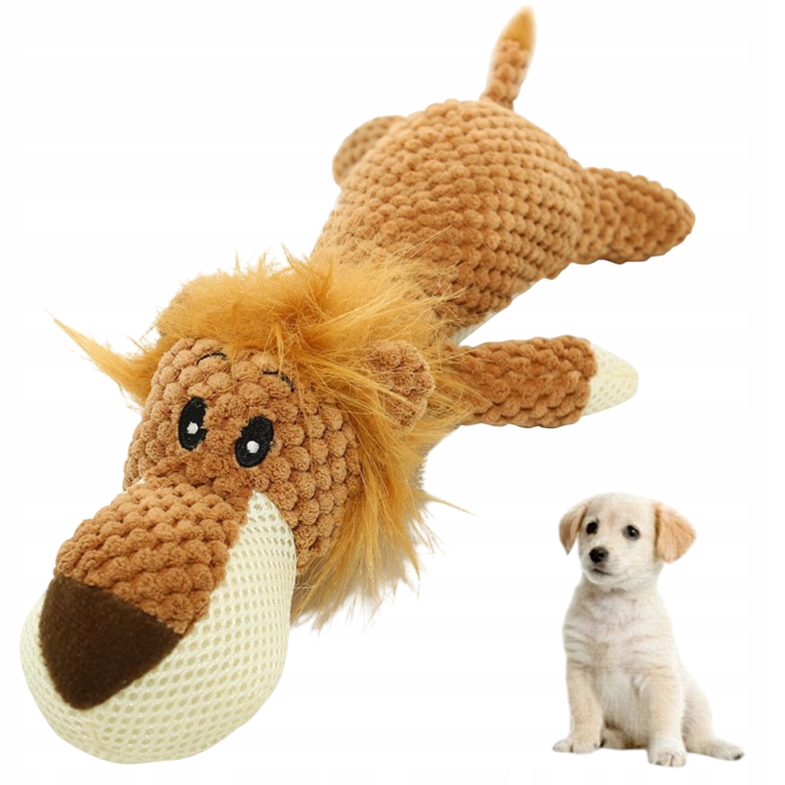 Levně Plyšová Hračka Pro Psa Lev Kousátko S Pískátkem Pro Malé A Střední Psy