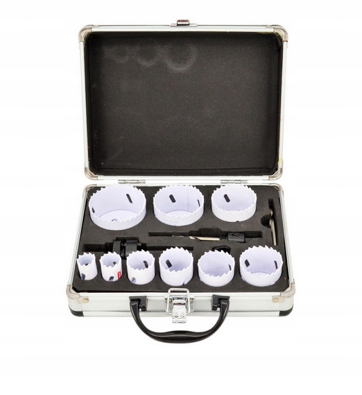 Korunkový Vrták Bimetalová V Kufříku, sada 8 dílů, 22-64 mm Black Line Awtools