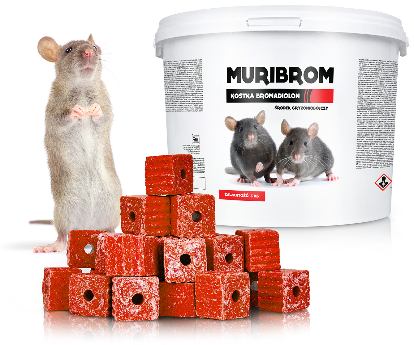 Silna Trutka Kostka Bromadiolon Na Myszy Szczury Muribrom Jednodawkowa 3 Kg