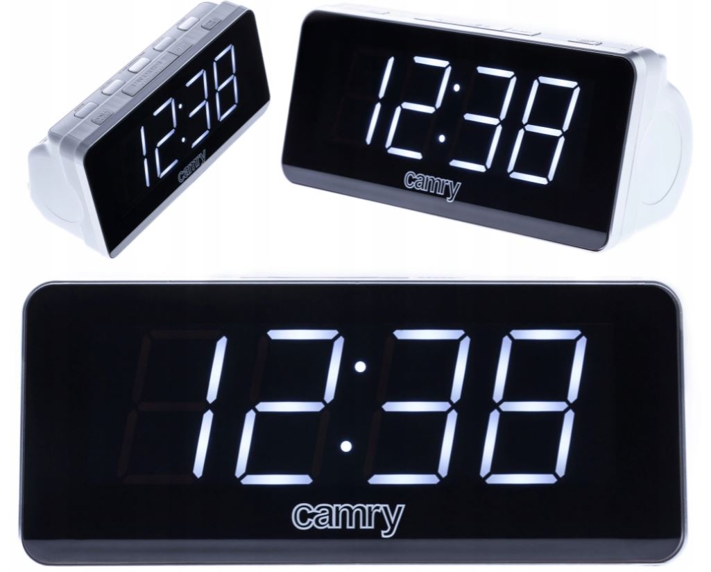 Radiobudzik CR 1156 LED FM/AM 2 Alarmy Drzemka Czarny Camry