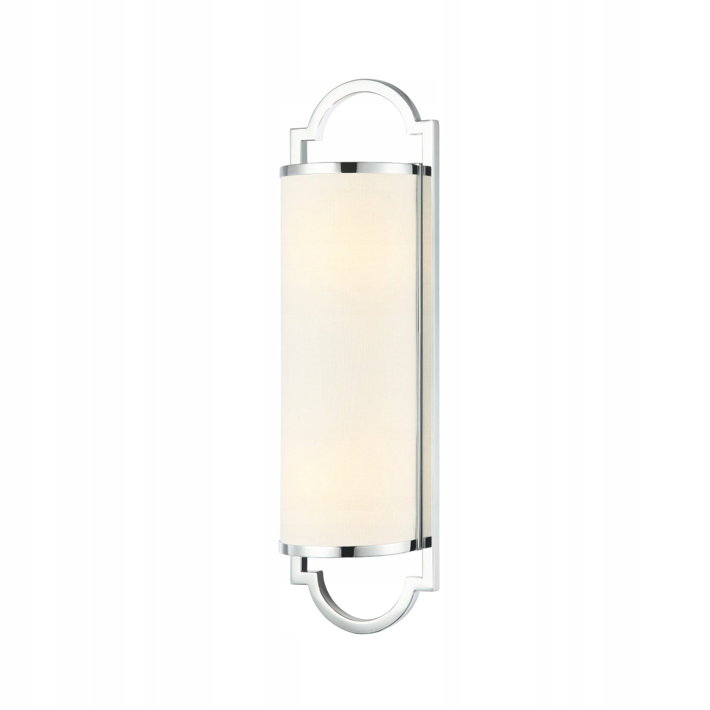 Elegantná nástenná lampa Libero Parette Cromo polkruhová so strieborným okrajom
