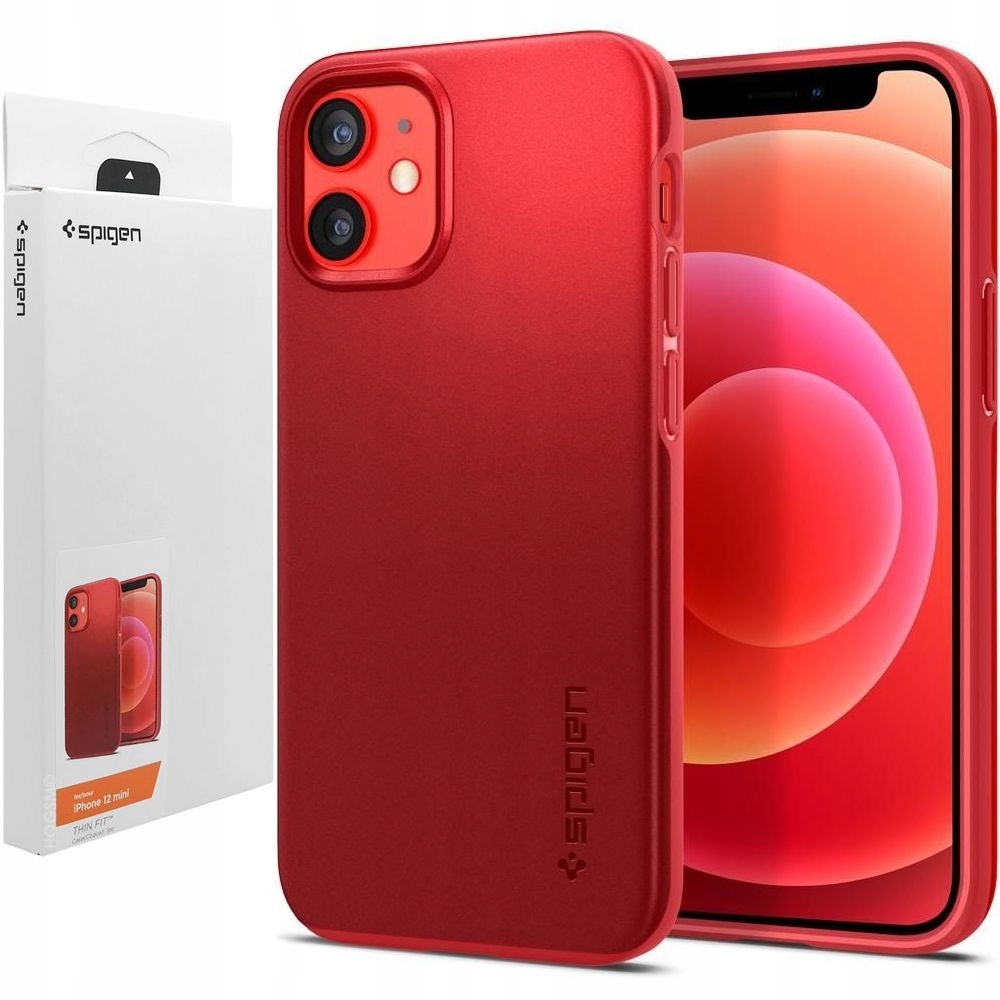 

Cienkie Czerwone Etui Spigen do iPhone 12 mini